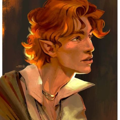 Half Elf Dnd, Red Hair Elf, Half Elf Bard, Elf Hair, Dnd Elves, Male Elf, Elf Man, Half Elf, Elf Characters