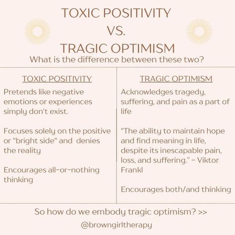 Verywell Mind on Instagram: "Have you heard of tragic optimism? @browngirltherapy points out that it acknowledges the pain and trauma you experience while also cultivating hope and meaning in your life." Recovery Yoga, Prayer Journal Ideas, Finding Meaning In Life, Girl Therapy, Codependency Relationships, A New Me, Herbal Magic, All Or Nothing, Brown Girl