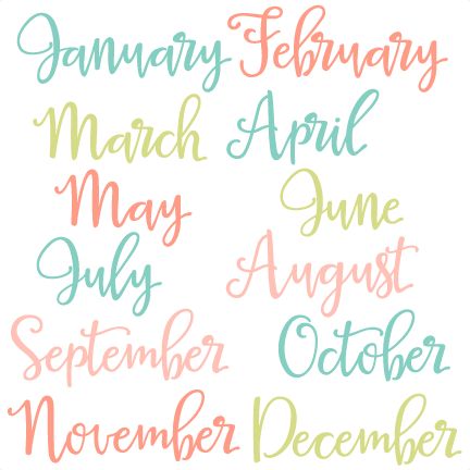 Months of the Year Set SVG scrapbook cut file cute clipart files for silhouette cricut pazzles free svgs free svg cuts cute cut files Love Fonts, New Svg, Journal Fonts, Cursive Alphabet, How To Write Calligraphy, Hand Lettering Alphabet, Free Love, Bullet Journal Lettering Ideas, Bullet Journal Writing