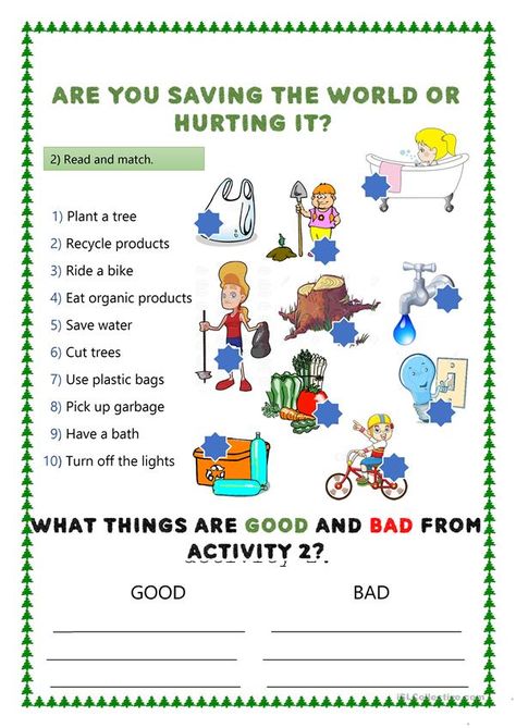 Earth Day - English ESL Worksheets Earth Day Worksheets For Kids, Environment Day Activities For Kids, Our Environment Worksheet, Environment Worksheets For Kids, Environment Activities For Kids, Pollution Activities Worksheets, Pollution Activities, Environment Activities, Earth Day Worksheets