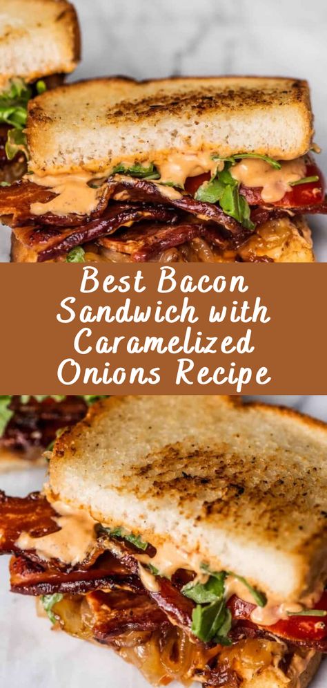 Best Bacon Sandwich with Caramelized Onions Recipe Post Toasties Cookies, Best Bacon Sandwich, Bacon Sandwiches Ideas, Turkey Bacon Sandwich Recipes, Bacon Lunch Ideas, Leftover Bacon Recipes, Bacon Sandwich Ideas, Canadian Bacon Recipes Breakfast, Toastie Recipes