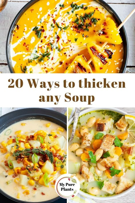 How To Thicken Up Potato Soup, Thick Chicken Soup Recipes, Thick Chicken Soup, Thick Soup Recipes, Thickening Soup, Soup Thickener, Thicken Soup, Thick Soups, Thicken Stew