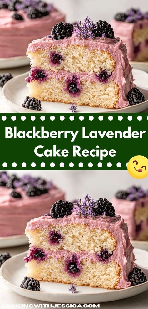 Searching for a show-stopping dessert? Discover this Blackberry Lavender Cake Recipe, which blends the tangy sweetness of blackberries with aromatic lavender. It’s a delightful treat that’s sure to impress at your next gathering. Lavender Cake Recipe, Blackberry Lavender, Cheesecake Ideas, Cake With White Chocolate, Blackberry Cake, Lavender Cake, Moist Vanilla Cake, White Chocolate Buttercream, Culinary Lavender