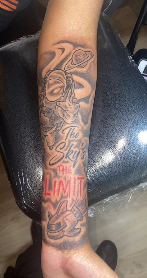 Skys The Limit Tattoo, Guys Arm Tattoos, Sleeve Tattoo Drawings, Tattoo Drawings For Men, Tattoos For Guys Arm, Tattoos For Guys Forearm, Arm Tattoos For Guys Forearm, Arm Tattoos Drawing, Men Tattoos Arm