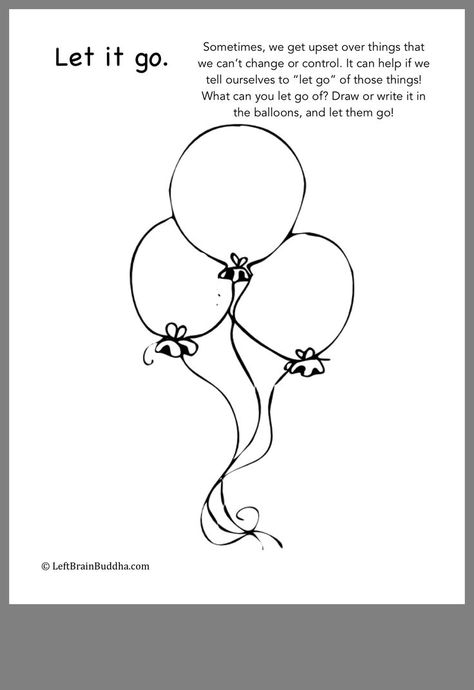 Let it go activity and coloring page Family Therapy Worksheets, Group Therapy Activities, Coping Skills Activities, Dbt Skills, Mental Health Activities, Learn To Live, Therapeutic Activities, School Social Work, Counseling Activities