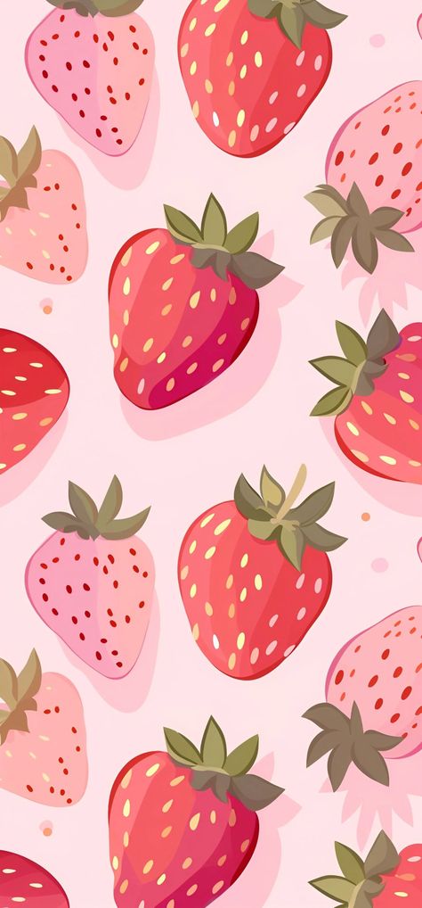 Strawberry Aesthetic, Pink Wallpaper Backgrounds, Floral Wallpaper Iphone, Pretty Phone Wallpaper, Simple Phone Wallpapers, Iphone Wallpaper Photos, Cute Simple Wallpapers, Phone Wallpaper Patterns, Dessin Adorable