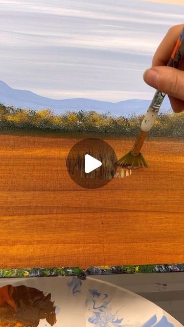 Emily Seilhamer on Instagram: "[clip] Painting dry grass with a fan brush! 🎨🍂 #paintingtips #tipsandtricks #tutorials #fallvibes" Wheat Painting Acrylic, Grass Painting Tutorial, Paint Grass Tutorial, Grass Field Painting, How To Paint Grass Field Acrylic, Painting Grass With Acrylics, Wheat Field Painting Acrylics, Grass Painting, Fan Brush