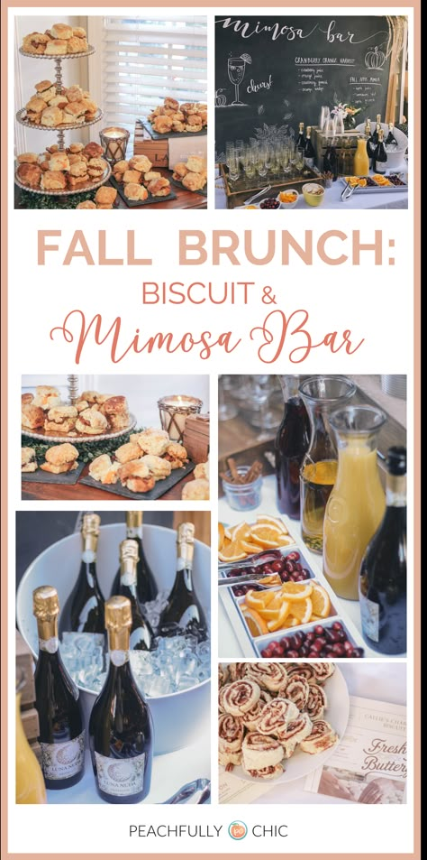 Friendsgiving Brunch, Mimosa Bar Ideas, Halloween Brunch, Breakfast Brunch Party, Mimosa Brunch, Bridesmaid Brunch, Thanksgiving Brunch, Brunch Bar, Biscuit Bar