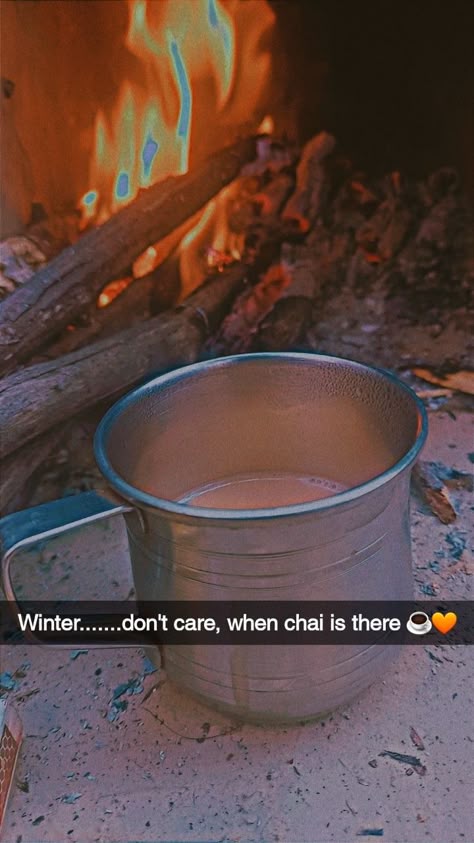 Winter Insta Captions, Winter Snap Ideas, Winter Snapchat Stories, Caption For Instagram Story, Chai Snaps, Chai Lover Quotes, Food Quotes Instagram, Chai Snap, Trekking Photography