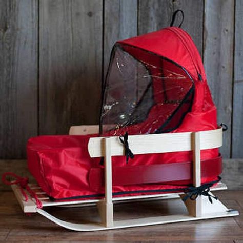 Classic Wooden Deluxe Baby Sled with Cushion and Windshield - Comfortable Back Rest, Reinforcement on the Back of the Skis with Red Polypropylene Cord, Brass Chain Detailing and Clear Coated Finish : Amazon.ca: Sports & Outdoors Baby Sled, Christmas Gift Ideas For Boys, Nuclear Bunker, Baby Snow, Snow Sled, Gift Ideas For Boys, Baby In Snow, Snow Blowers, Luge