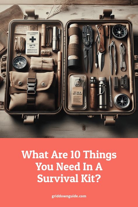 Discover the 10 essential items you need in a survival kit. From water to communication devices, we cover it all to keep you prepared for any emergency. Stay safe! Small Survival Kit, Diy Survival Kits, Mini Emergency Kit, Urban Survival Kit, Survival Essentials, Shtf Preparedness, Safety Kit, Emergency Preparedness Kit, Survival Supplies