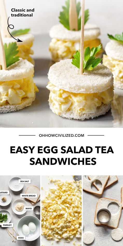 Egg Salad Tea Sandwiches, Party Sandwiches Recipes, Tea Party Sandwiches Recipes, Japanese Mayonnaise, The Best Egg Salad, Egg Salads, Cucumber Tea Sandwiches, Tea Sandwich, Tea Party Sandwiches