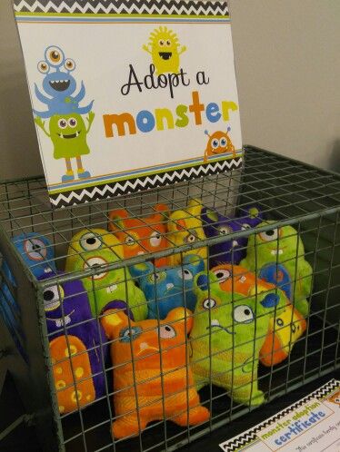 Adopt A Monster station Monster Second Birthday Party, Monster Birthday Party Activities, Kids Monster Birthday Party, Monster Party Food Ideas, Monster Mash 1st Birthday Party, Monster Themed Party, Terrible Twos Monster Birthday Party, Monster One Year Birthday Party, One Little Monster Party