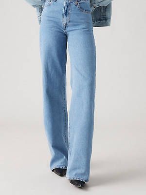 Ribcage Wide Leg Women's Jeans - Medium Wash | Levi's® US Levi’s Mom Jeans, Levi Ribcage Jeans, Levi Jeans Outfit, Ribcage Jeans, Light Wash Levis, Levis Ribcage, 90s Inspired, Levi Jeans Women, Jeans Light