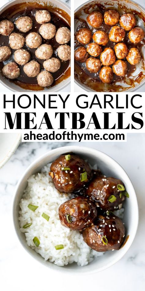 Sticky Honey Garlic Meatballs, Honey Garlic Meatballs, Garlic Meatballs, Meatball Dinner, Meatball Recipes Easy, Dinner Rotation, Weekly Dinner, Health Dinner, Health Dinner Recipes