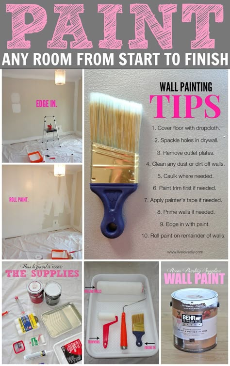 Wall Painting Tips, Paint Room, Paint Tips, Painting Walls, Painting Trim, Diy Home Repair, Hur Man Målar, Home Repairs, Room Paint