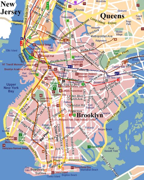 Brooklyn Map, Rego Park, New York City Map, Life Map, Brooklyn Heights, Ellis Island, Map Of New York, I Love Ny, City That Never Sleeps