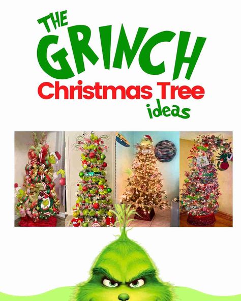 grinch christmas trees Grinch Christmas Tree Ideas, Grinch Christmas Tree Ideas Themed, Unique Christmas Trees Themes, Whoville Christmas Decorations, Grinch Decorations, Grinch Trees, Whoville Christmas, The Grinch Christmas, Grinch Christmas Tree