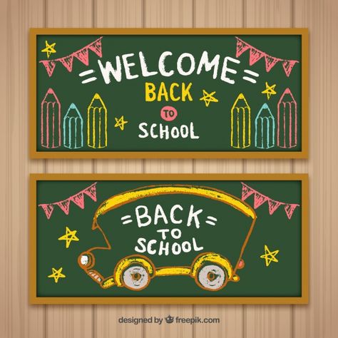 Back To School Blackboard, School Bus Chalkboard Art, Welcome Back To School Blackboard Decoration Ideas, Blackboard Design Classroom, Wel Come Back To School Board, Black Board Drawing Ideas, Back To School Board Decoration, Board Drawing Chalk, Black Board Ideas