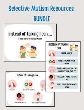 Looking to help better support your student/child with selective mutism? This bundle has everything you need!

Included in purchase:

8 page simple social story (in presentation, medium, and small size)

2 communication visual supports Visual Social Stories, Selective Mutism, Social Story, Visual Supports, School Psychologist, Visual Aids, Social Stories, Speech Therapy, Psychologist