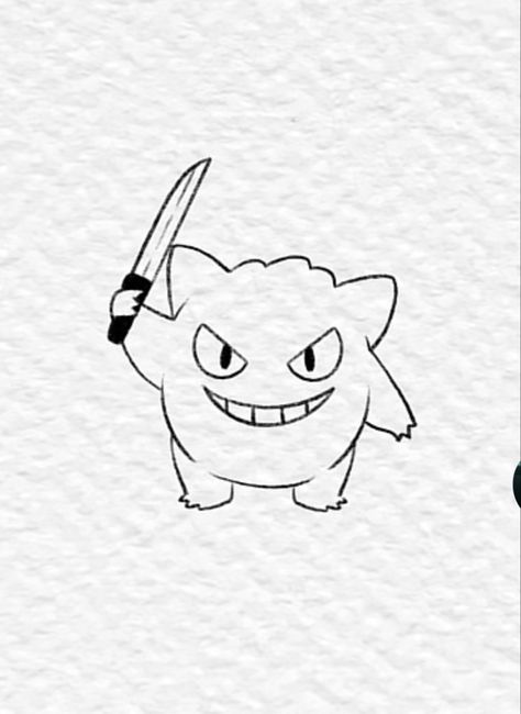 Funny Pokemon Tattoo, Simple Cartoon Tattoo Ideas, Pokemon Holding Knife Tattoo, Pokemon With Knife Tattoo, Pokemon With Knife, Sylveon Tattoo Black And White, Squirtle Tattoo Black And White, Pokemon Tattoo Ideas Black And White, Animal Holding Knife Tattoo