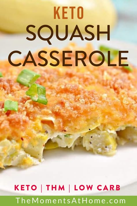 Keto Squash Casserole, Keto Squash, Yellow Squash Casserole, Keto Veggies, Yellow Squash Recipes, Keto Vegetables, Squash Casserole Recipes, Healthy Low Carb Dinners, Carb Sides