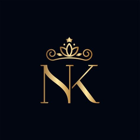 Nk Logo Design Letter, Nk Editing Logo, Design Names Ideas, Queen Crown Logo, Crown Logo Design Ideas, Kn Logo, Crown Logos, Nk Logo, Queen Royal