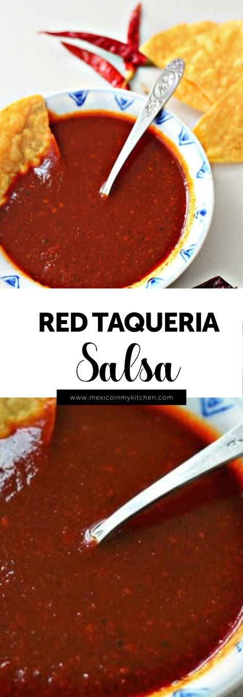 Taqueria Salsa, Pork Carnitas Tacos, Mexican Salsa Recipes, Chicken Bullion, Carnitas Tacos, Mexican Sauce, How To Make Red, Red Salsa, Salsa Sauce