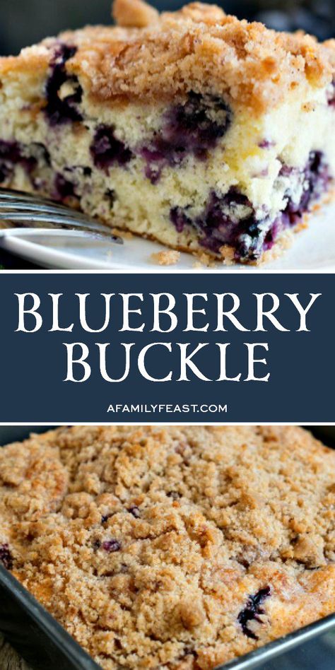 A delicious, 100+ year old family recipe for Blueberry Buckle that has been passed down through generations! Blueberry Buckle Cake, Buckle Cake, Blueberry Buckle Recipe, Buckle Recipe, Cake Blueberry, Blueberry Buckle, Dessert Oreo, Blueberry Coffee Cake, Blueberry Coffee