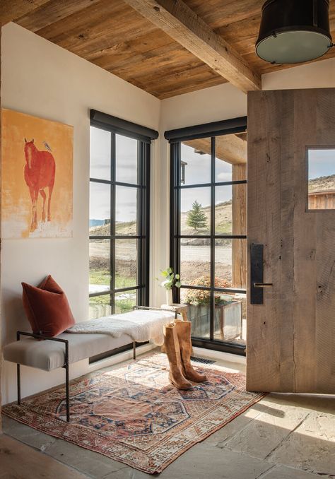 Sedona House, Western Interior Design, Western Interior, Ranch House Decor, French Oak Flooring, Montana Homes, Ranch Decor, Reclaimed Lumber, Modern Ranch