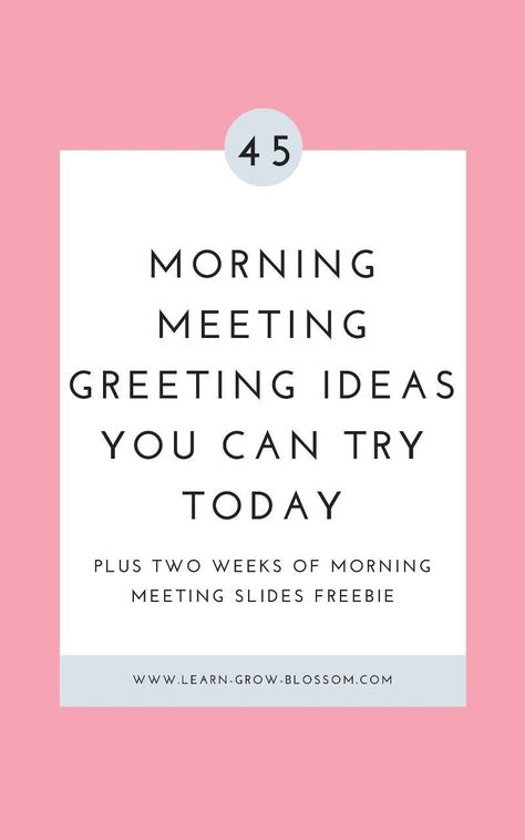 Meeting Openers, Responsive Classroom Morning Meeting, Morning Meeting Routine, Classroom Morning Meeting, Laura Kenny, Morning Meeting Greetings, Morning Meeting Ideas, Classroom Community Activities, Class Community