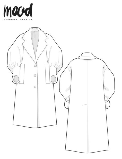 Coats Pattern Sewing, Puffer Coat Pattern, Free Coat Pattern, Free Jumpsuit Sewing Pattern, Mood Sewing Patterns, Oversized Coat Pattern, Mood Patterns, Mood Sewciety, Sewing Coat