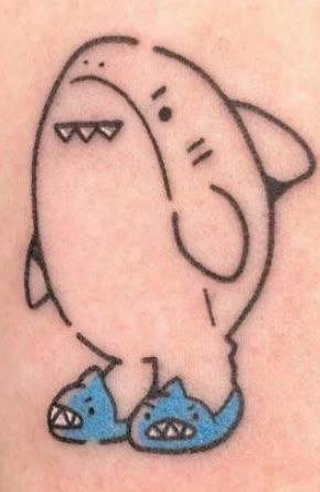 Ninja Tattoo, Shark Tattoo Ideas, Amazing 3d Tattoos, Funky Tattoos, Shark Tattoo, Health Tattoo, Shark Tattoos, Cute Little Tattoos, More Tattoo