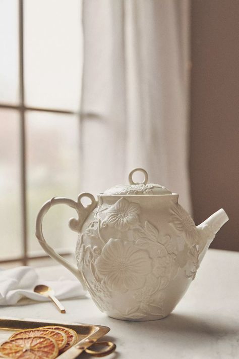 Luciana Stoneware Teapot | AnthroLiving Stoneware Teapot, Pottery Teapots, Ceramic Tea Cup, Ceramics Pottery Art, Cute Home Decor, Ceramic Teapots, How To Make Tea, Tea Pot Set, Tea Kettle