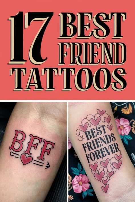 Best friend tattoos celebrate special bonds through matching or complementary designs. Explore subtle symbols like small hearts, infinity signs, or puzzle pieces. Discover creative ideas such as split quotes, coordinating images, or shared meaningful dates. These friendship tattoo concepts offer inspiration for permanent tokens of connection, from minimalist line drawings to more elaborate artistic pieces. Sisters Friends Tattoo, Interlocking Tattoos For Friends, Best Friend Matching Tats, Symbol Of Friendship Tattoo, Triangle Best Friend Tattoo, Friendship Sign Tattoo, Friendship Hand Tattoos, Fun Bestie Tattoos, Best Friend Horse Tattoos