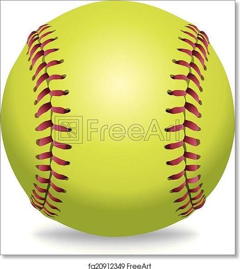 Softball Isolated on White Illustration - Artwork - Art Print from FreeArt.com Softball Yard Signs, Softball Clipart, Room Art Prints, Girls Room Art, Ball Vector, Wall Clings, Girl Room Art, Illustration Art Prints, Free Art Print