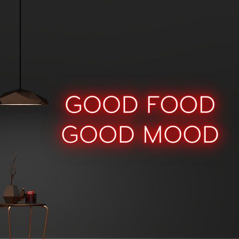 #NeonSigns #BrightIdeas #NeonSignNames #NeonInspiration #NeonRoom #RoomDecor Restaurant Neon Lights, Neon Signs For Restaurant, Neon Club Sign, Restaurant Focal Wall, Restaurant Quotes Wall, Design Restaurant Ideas Creative, Neon Light Restaurant, Neon Lights Kitchen, Neon Sign Dining Room