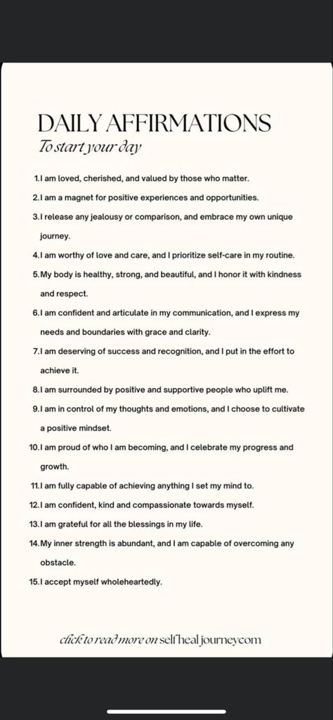 Affirmations To Journal, Daily Affirmations For Journal, 31 Days Of Affirmations, Affirmation For A Good Day, Affirmation List Ideas, Set Your Intentions For The Day, How To Start The Day Positive, Positive Affirmation Of The Day, Positive Affirmation List