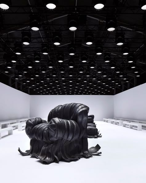 Estonian Artist Creates Baroque Sculptural ‘Chairs in Rubber’ From Recycled Tires Baroque Chair, Recycled Tires, Unique Chairs, Sculptural Chair, Sculptural Furniture, Bubblegum Pop, Acne Studio, Tyres Recycle, Unique Chair