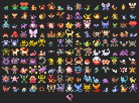 Pokedex 8bits by oni1ink on DeviantArt Pokemon Icon, 8 Bit Art, Pixel Characters, Pixel Art Templates, 8bit Art, Perler Art, Cool Pixel Art, Perler Bead Templates, Pixel Art Characters