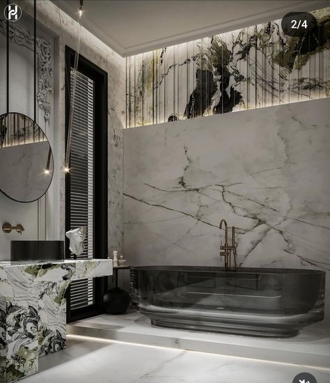 Elegant Bathroom Design Luxury Bath, Marble Washroom, Dream Bathroom Luxury, Toilet Design Modern, Top Bathroom Design, Elegant Bathroom Design, Luxury Bathtub, Modern Luxury Bathroom, Modern Bathroom Interior