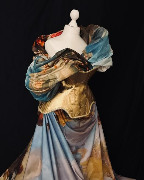 clad in paint and gold #baroque #rococo #18thcenturystyle #historicalcostume #cottagecore #costumedesign #vintagestyle #18thcenturydress #18thcentury #18thcenturyfashion #18thcenturycostume #robedecour #18thcenturydress #18thcenturystays #rococostyle #marieantoinettestyle #marieantoinette #rococofashion #rococodress #18thcenturygown #historicalfashion #fetesgalantes #venicecarnival #baroquefashion #baroquedress #courtdress #fetesgalanteschallenge #periodcostume #queencharlotte #royalcore #... Modern Baroque Fashion, Modern Rococo Fashion, Baroque Fashion Modern, 1650s Fashion, Rococo Fashion Modern, Rococo Outfit, Gothic Casual, 18th Century Gown, Baroque Dress