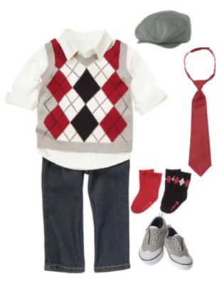 Baby Boy Holiday Outfit, Boy Christmas Outfits, Baby Boy First Birthday Outfit, Baby Boy Christmas Outfit, Argyle Vest, Boys Christmas Outfits, Holiday Outfit Ideas, Baby Boy Christmas, Outfits For Boys