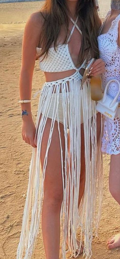 Ootd Beach, Crochet Outfit, Crochet Romper, Macrame Dress, White Outfits, Boho Chic, Macrame, Cover Up, Wedding Inspiration