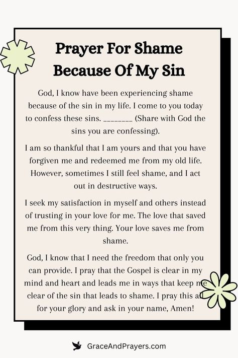 In moments of reflection on past mistakes, this prayer offers a path to forgiveness and liberation from shame, welcoming God's unconditional love and mercy.  Let this prayer be a gentle reminder of the power of God’s grace to overcome feelings of shame, guiding you back to a place of peace and self-forgiveness.  For solace and renewal in facing your sins, visit Grace and Prayers to find this prayer and embrace the healing journey. Prayer For Forgiveness From Lust, Prayer For Forgiveness Of Sins, Prayers For Forgiveness Of Sins, Prayers For Forgiveness, Biblical Prayers, Overcoming Shame, Forgiveness Prayer, Prayer For Mercy, Scripture Notes