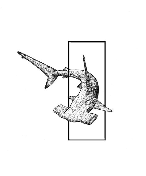 Hammerhead Tattoo, Hai Tattoo, Nature Tattoo Ideas, Hammerhead Shark Tattoo, Shark Drawing, Sea Tattoo, Nature Tattoo, Ocean Tattoos, Theme Tattoo