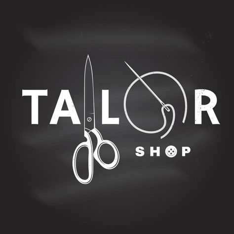 Logo For Tailor, Tailoring Shop Logo Ideas, Tailor Banner Design Ideas, Sewing Vector Logo, Ladies Tailor Shop Banner Design, Tailor Logo Design Ideas, Tailor Logo Design Branding, Sewing Typography, Tailoring Wallpaper