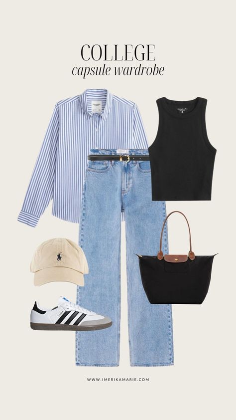 College Capsule Wardrobe, Outfit Inspo Tiktok, Erika Marie, House Outfit, Collage Outfits, Stile Hijab, Capsule Wardrobe Outfits, College Fits, Casual College Outfits