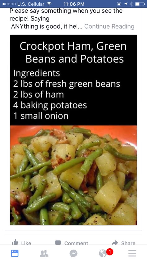 Ham Green Beans Potatoes, Ham Green Beans And Potatoes, Ham And Green Beans, Crockpot Green Beans, Beans And Potatoes, Crockpot Ham, Green Beans And Potatoes, Crockpot Ideas, Crockpot Slow Cooker