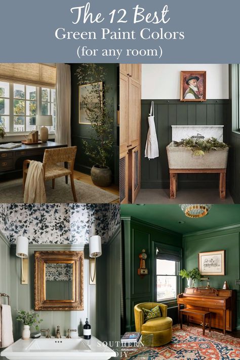 The Best Green Paint Colors for Any Room A roundup of the 12 best green paint colors for living rooms, bedrooms, bathrooms, and more Green paint colors, best green paint colors, room paint colors, living room paint colors, bedroom paint colors, bathroom paint colors, green paint for rooms, top green paint colors, interior paint colors, home decor paint colors, popular green paint colors, trending green paint colors, green paint ideas, choosing green paint colors, green color schemes Grass Green Paint Colors, Trending Green Paint Colors, Best Green Paint Colors, Green Paint Colors Bedroom, Green Interior Paint, Colors Room, Colors Bedroom, Living Room Types, Vibrant Living Room